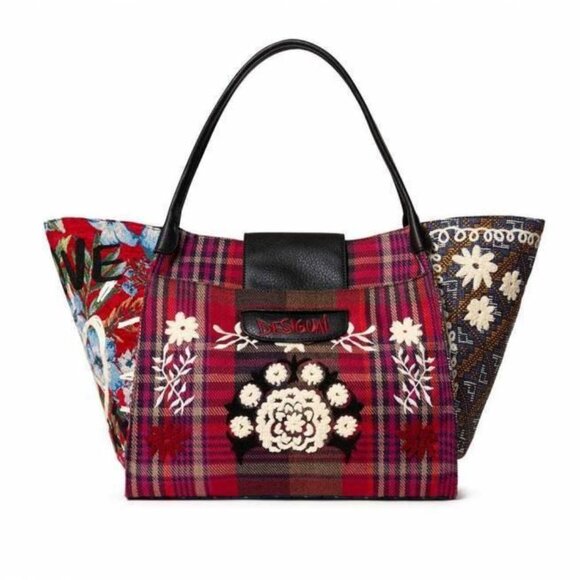 NWT Desigual Rotterdam Tartan Bag Convertible Tote/Shoulder Bag - Picture 1 of 10